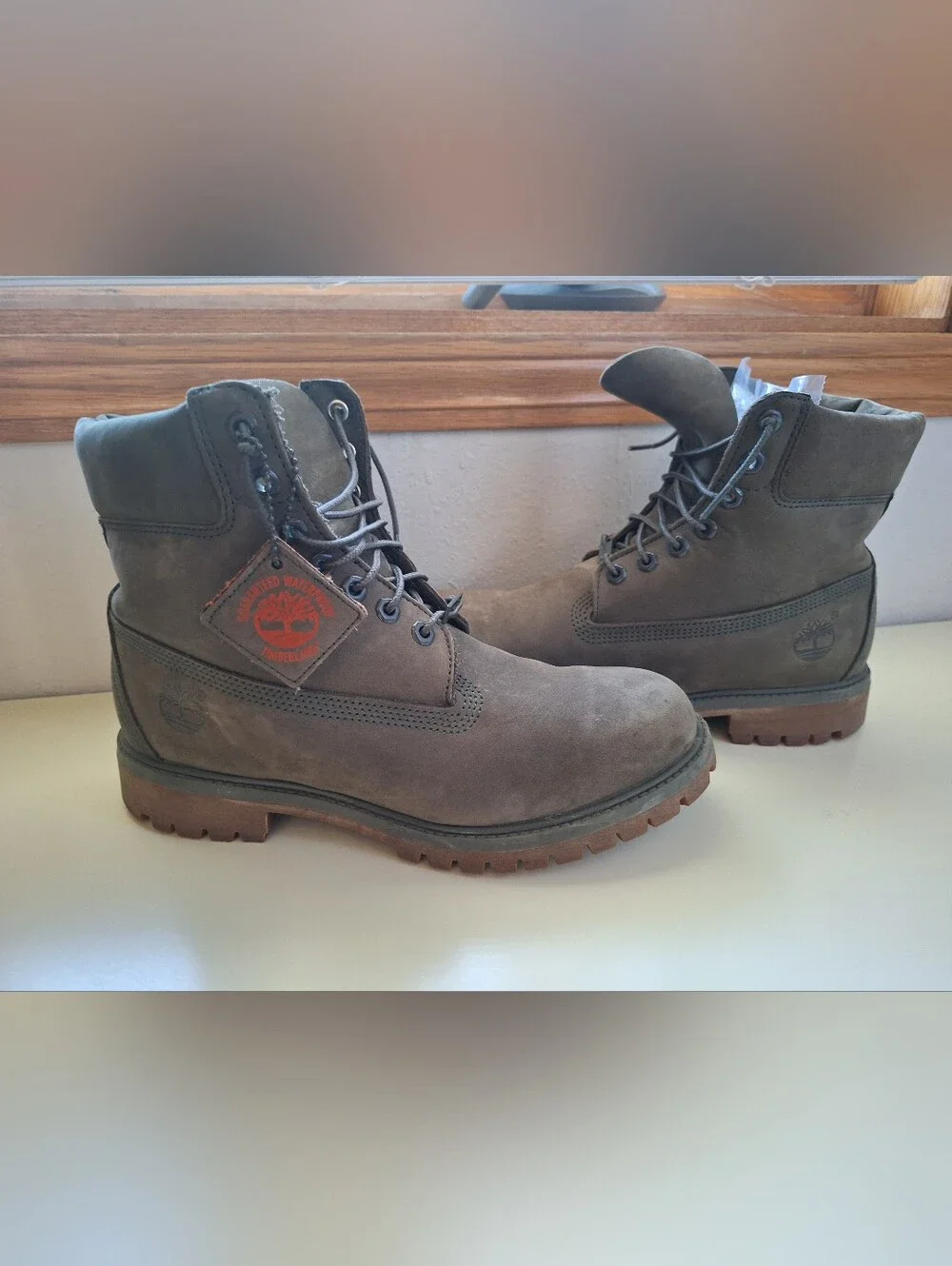 Timberland Men's Olive/Dark Green Suede Work Boots